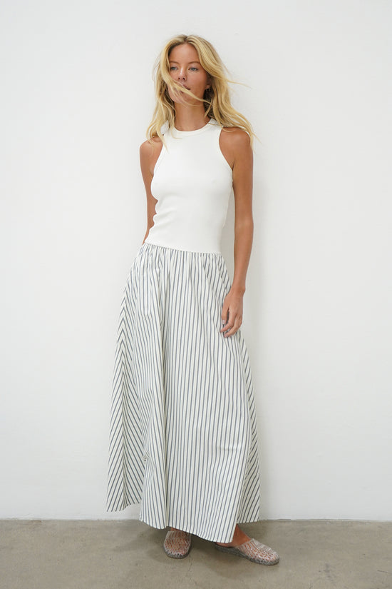 LNA Hart Maxi Dress in Grey Stripe