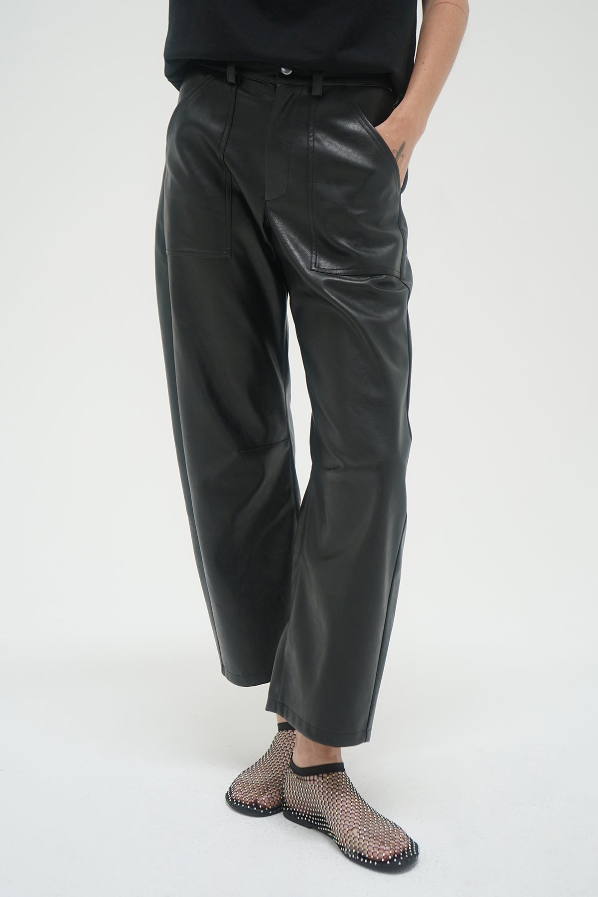 Horseshoe Bend Faux Leather Pant - Black