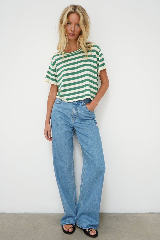 LNA Kori green stripe tee