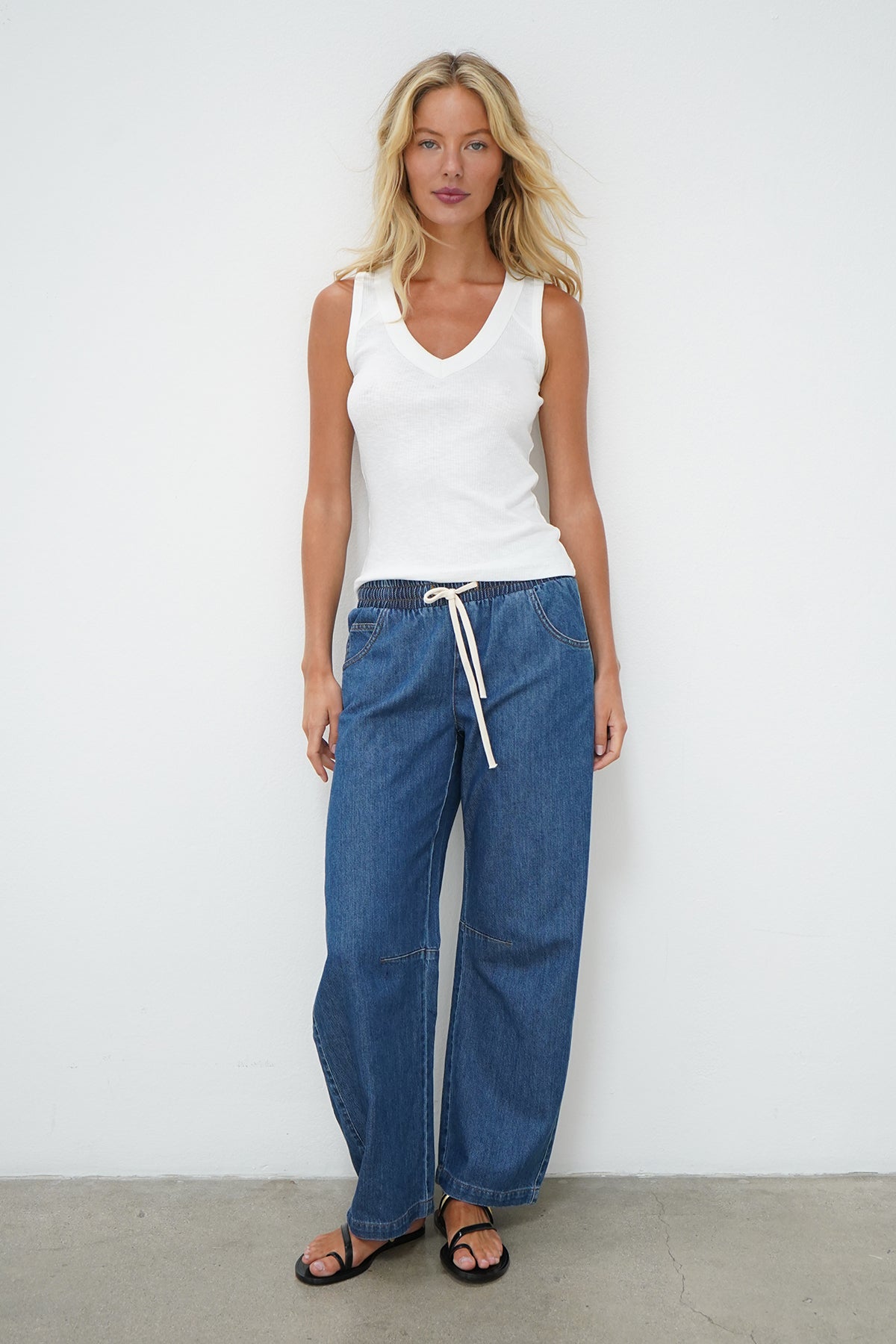 LNA Lennon Pant in soft denim