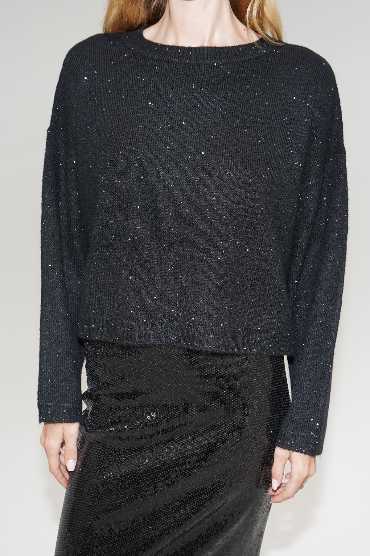 LNA Clothing Sheye sparkle sweater in black