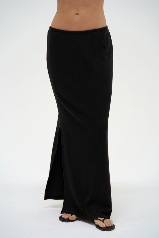 Steph Ribbed Skirt - Black