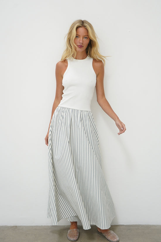 LNA Hart Maxi Dress in Grey Stripe