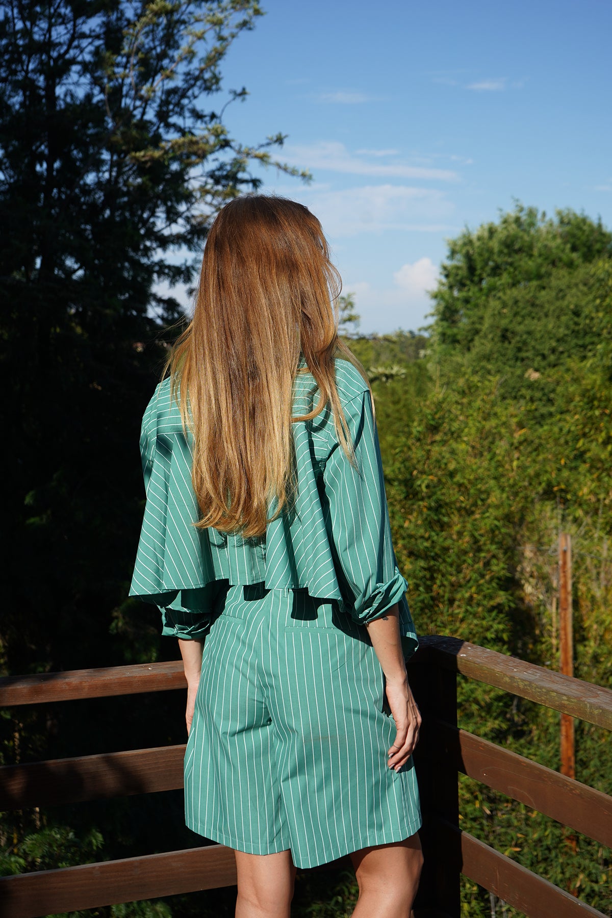 Valyria Blouse - Green Stripe