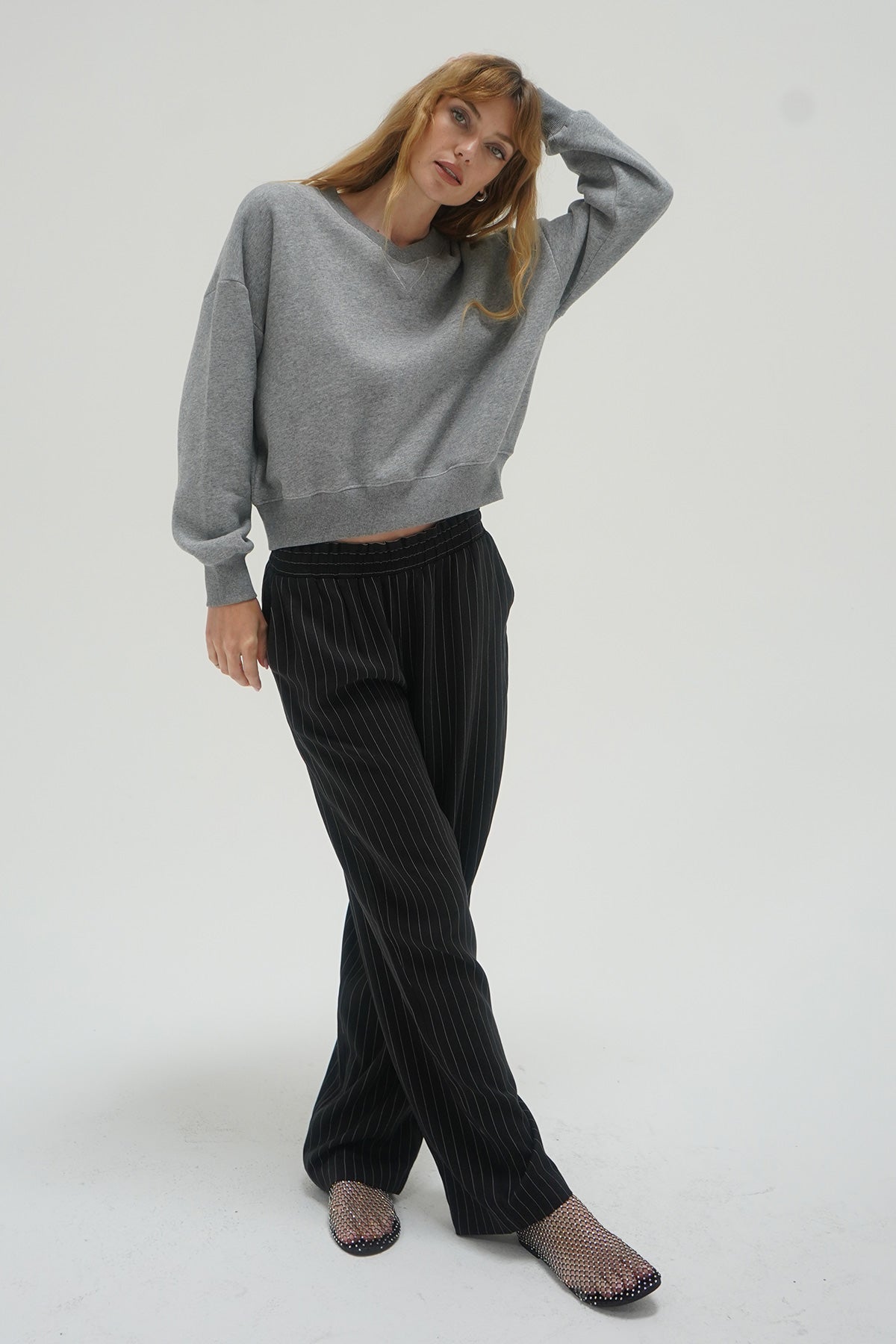 Santo pant pinstripe in black