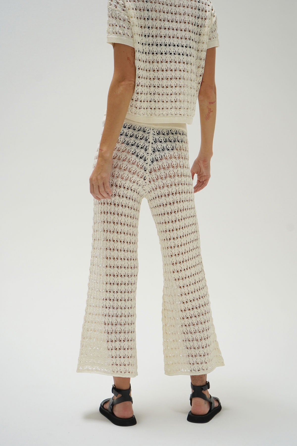 LNA Bianca Crochet Pant in Natural