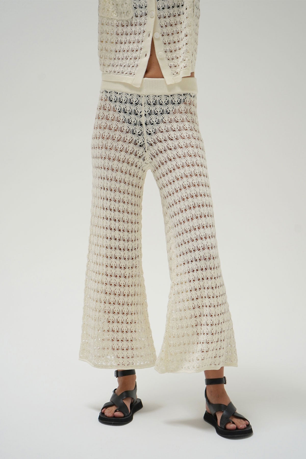 LNA Bianca Crochet Pant in Natural