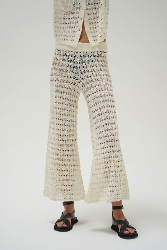 LNA Bianca Crochet Pant in Natural