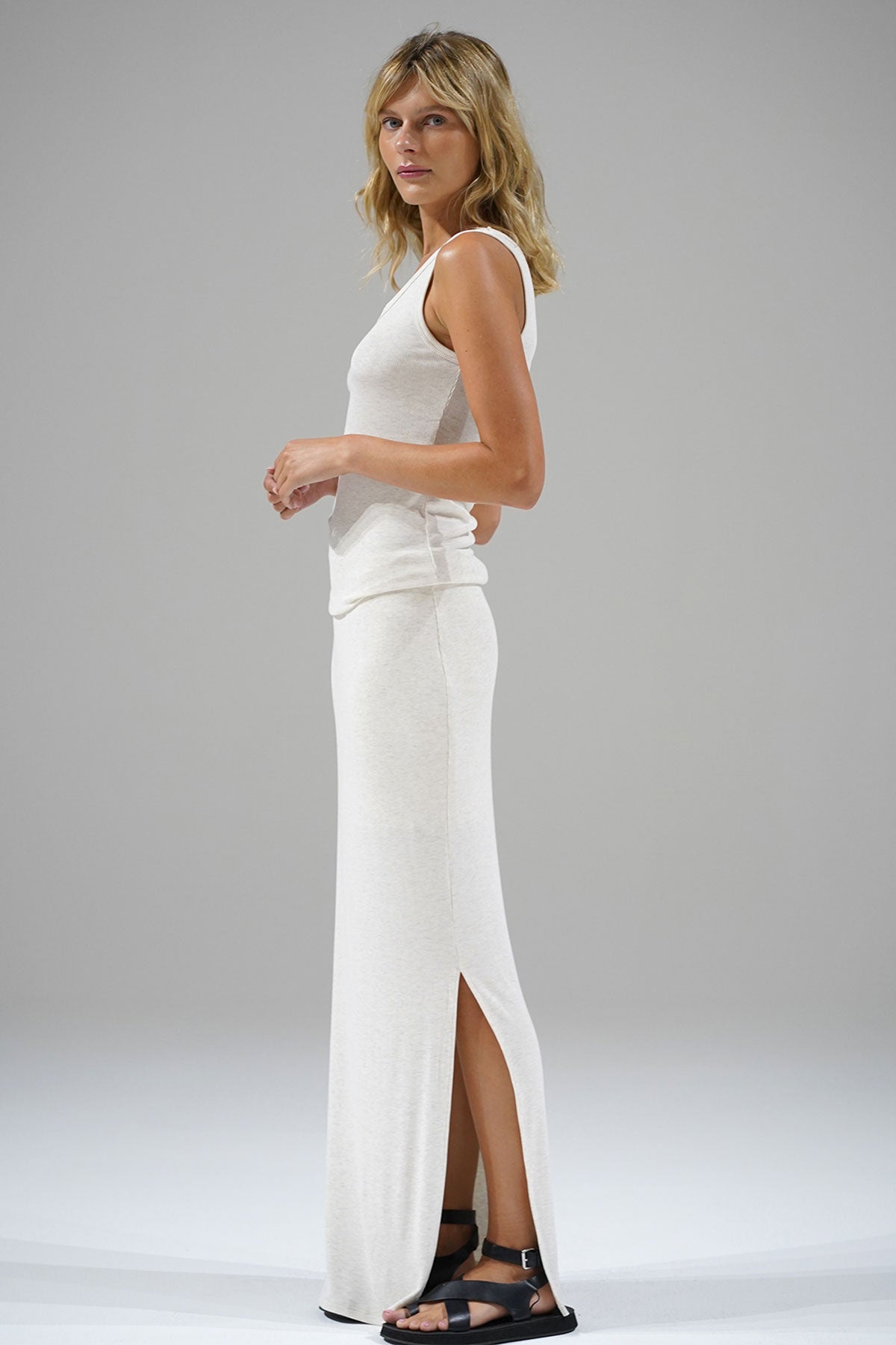 White 2024 ribbed skirt