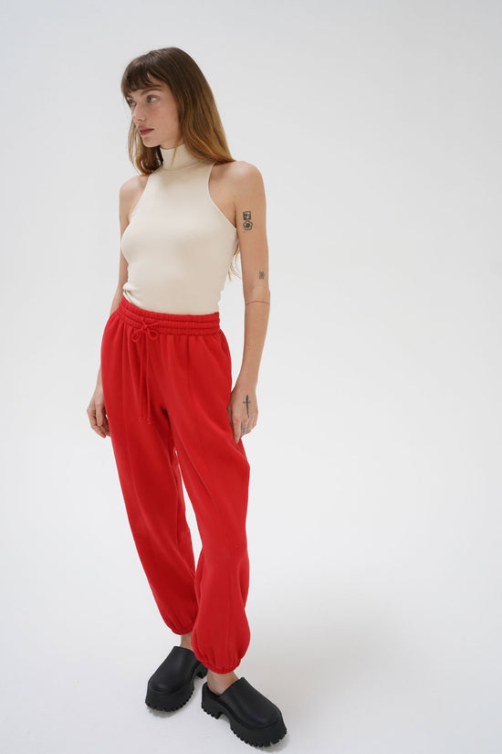 Jace Seamed Fleece Jogger - High Risk Red