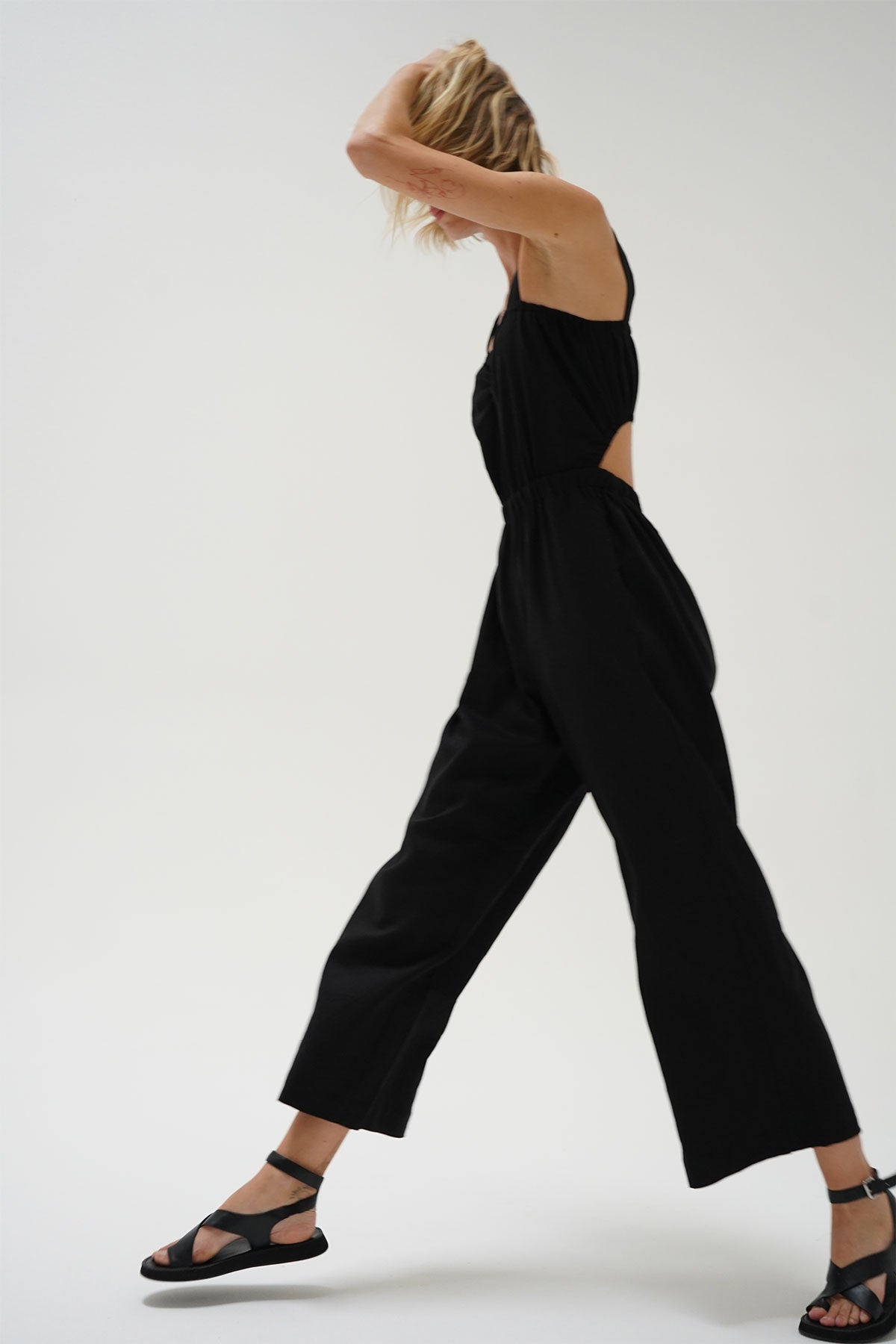 La Rosa Linen Jumpsuit in Black