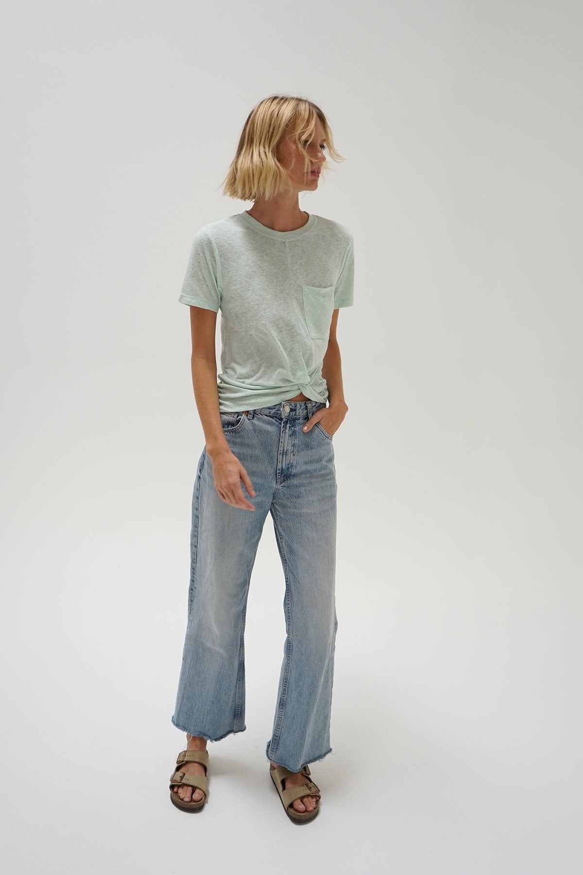 LNA Lina Brushed Tee in Sea Foam